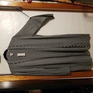 Chico's Grey With Pearls Duster